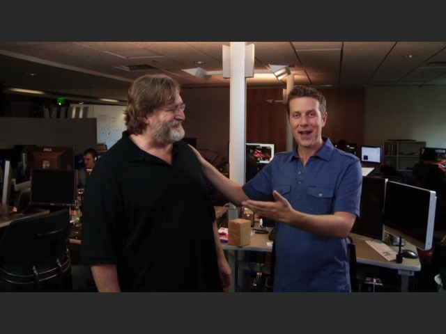 Gabe Newell und Geoff Keighley